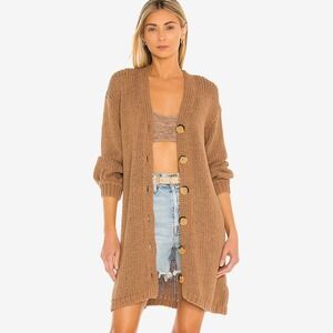 Seafolly Coastal Chunky Cardigan Size XS Caramel Brown